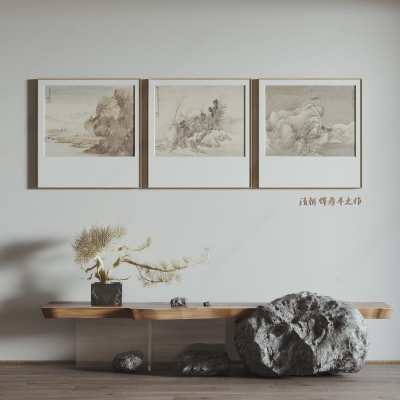 新中式装饰画3D模型下载